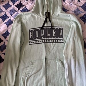 Hurley Light Green Zip-Up Hoodie